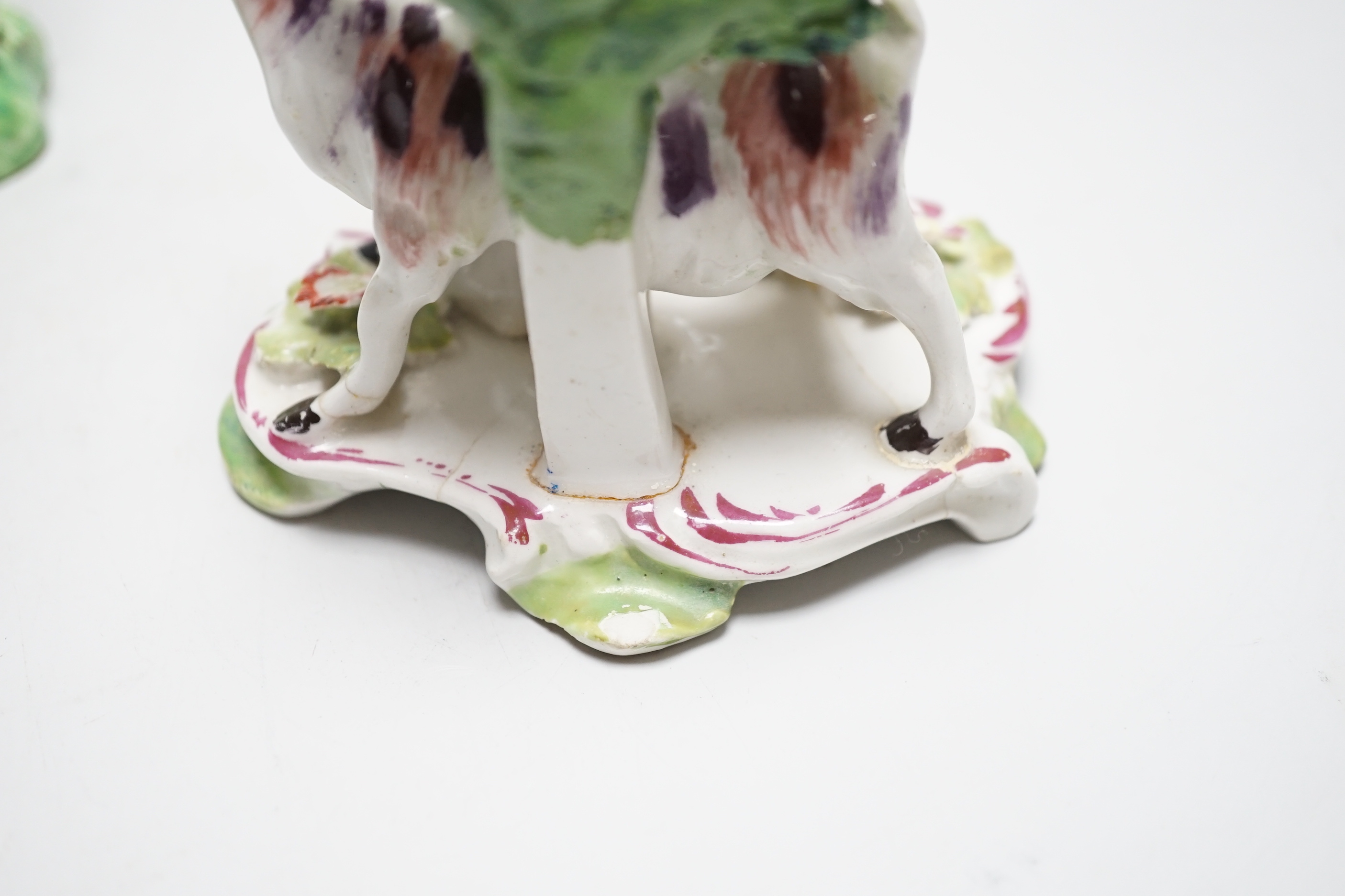 Two Derby bocage groups of a goat and kid and a cow and calf, c.1765-70